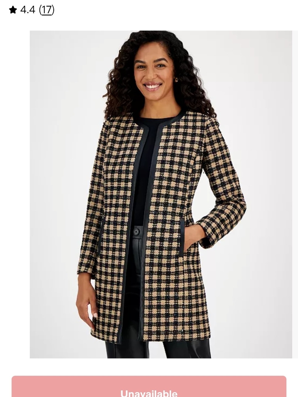 Kasper Black and Beige Tweed Longline Blazer